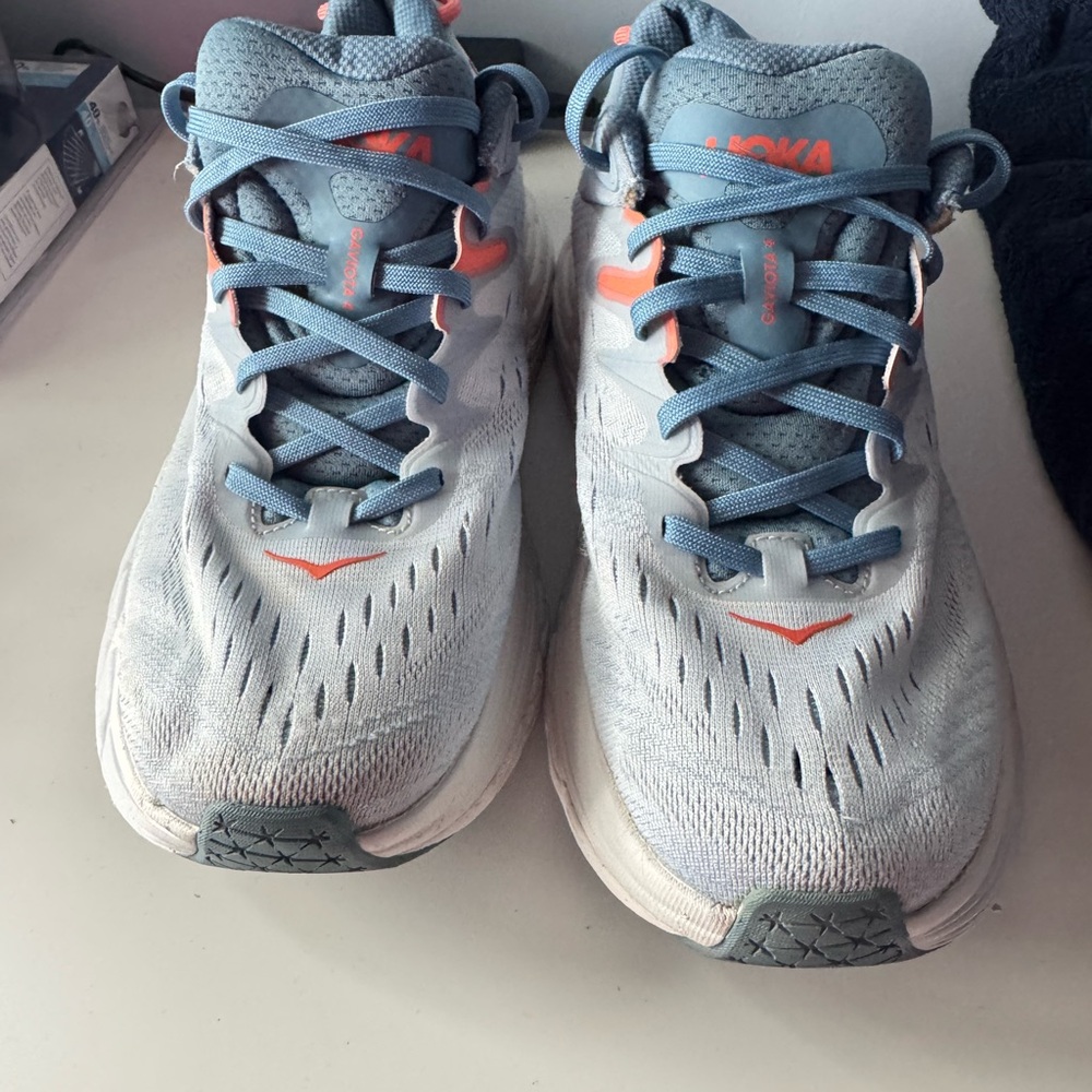 Hoka Kids Sneakers - Light Blue and Coral